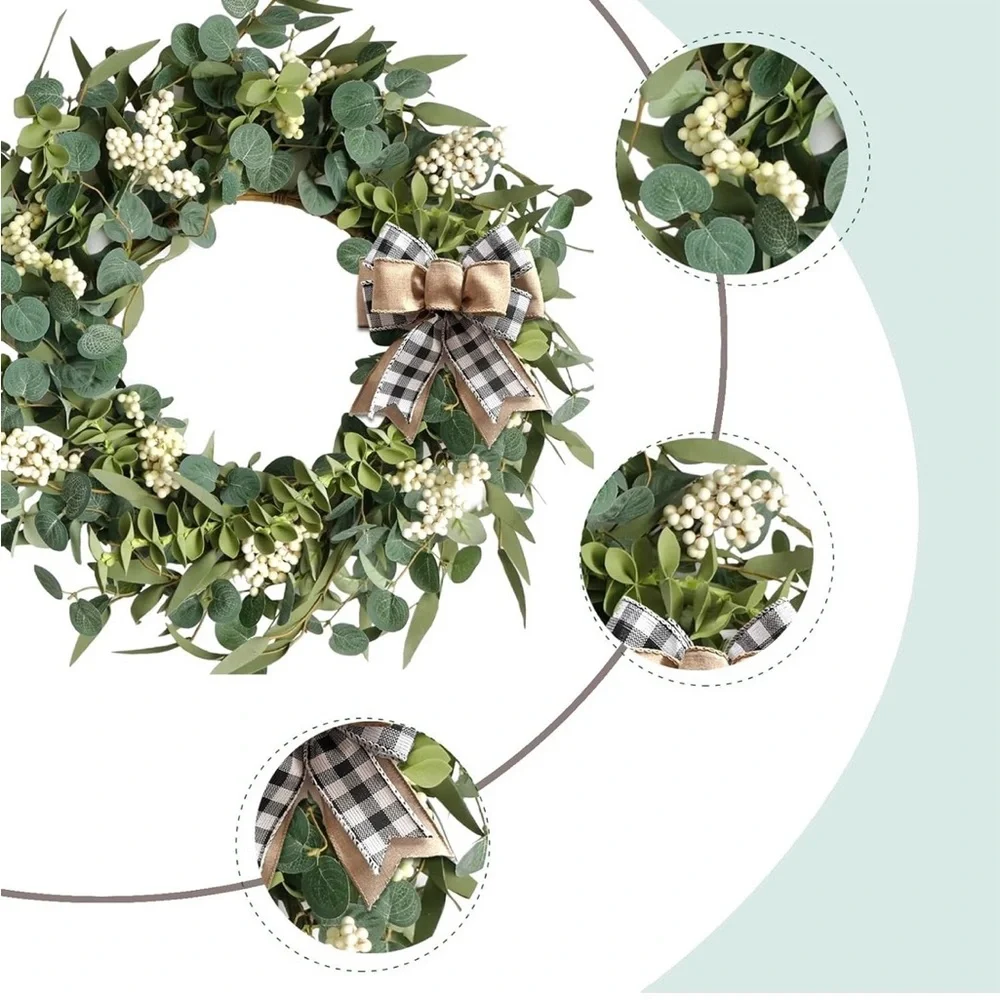 Elegant Green and Eucalyptus Everyday Wreath